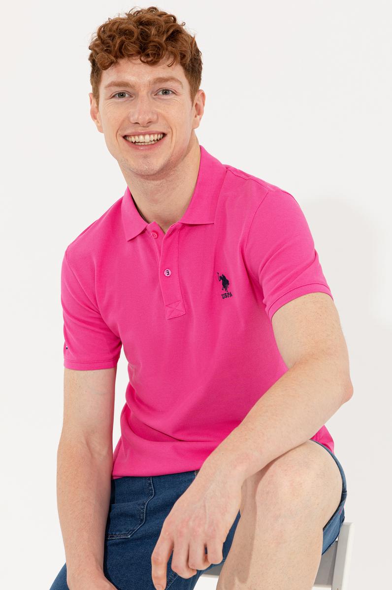 Erkek Fuşya Basic Tişört