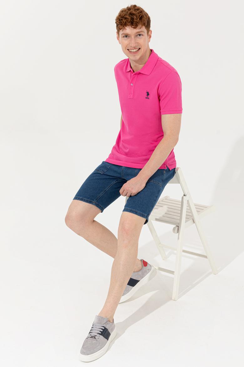 Erkek Fuşya Basic Tişört - 50232308281