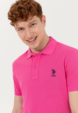 Erkek Fuşya Basic Tişört - 50232308281