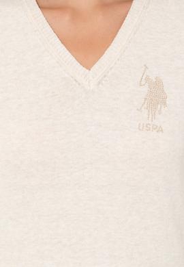 Kadın Beyaz V - Yaka Triko Kazak Basic - 50237093025