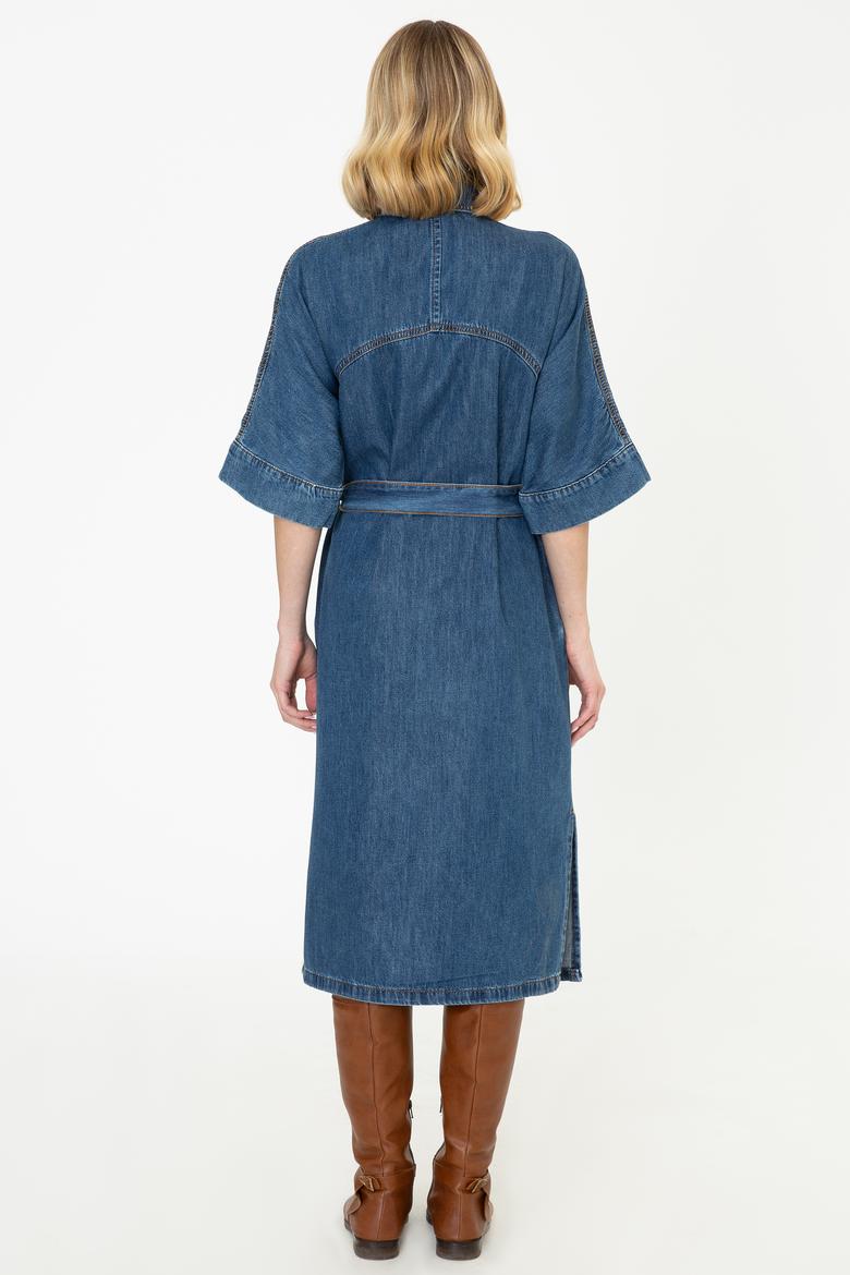 Kadın Mavi Denim Elbise - 50240951006