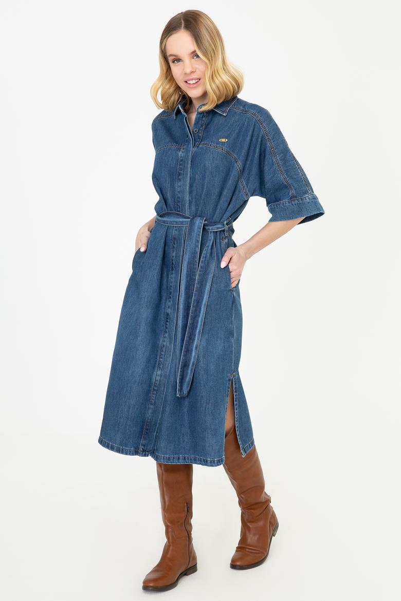 Kadın Mavi Denim Elbise - 50240951006
