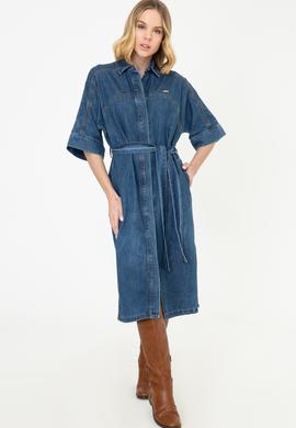 Kadın Mavi Denim Elbise - 50240951006