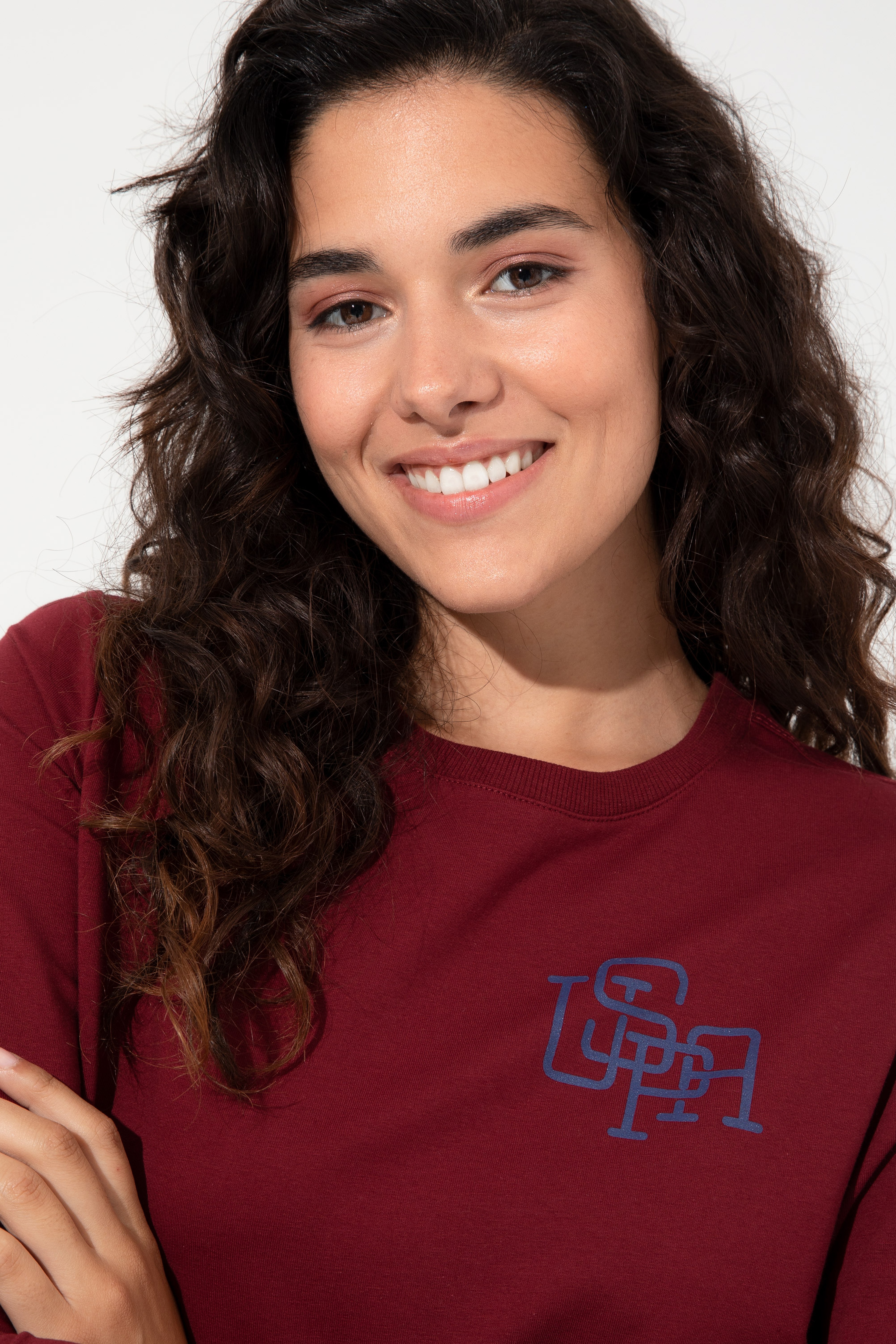 Kadın Bordo Sweatshirt - Image 4
