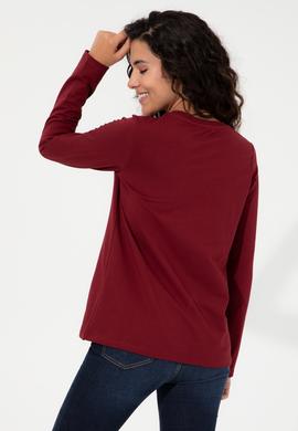 Kadın Bordo Sweatshirt - 50244871006
