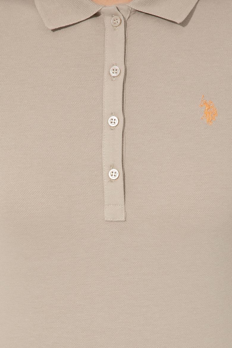 Kadın Haki Basic Polo Yaka Tişört - 50246272006