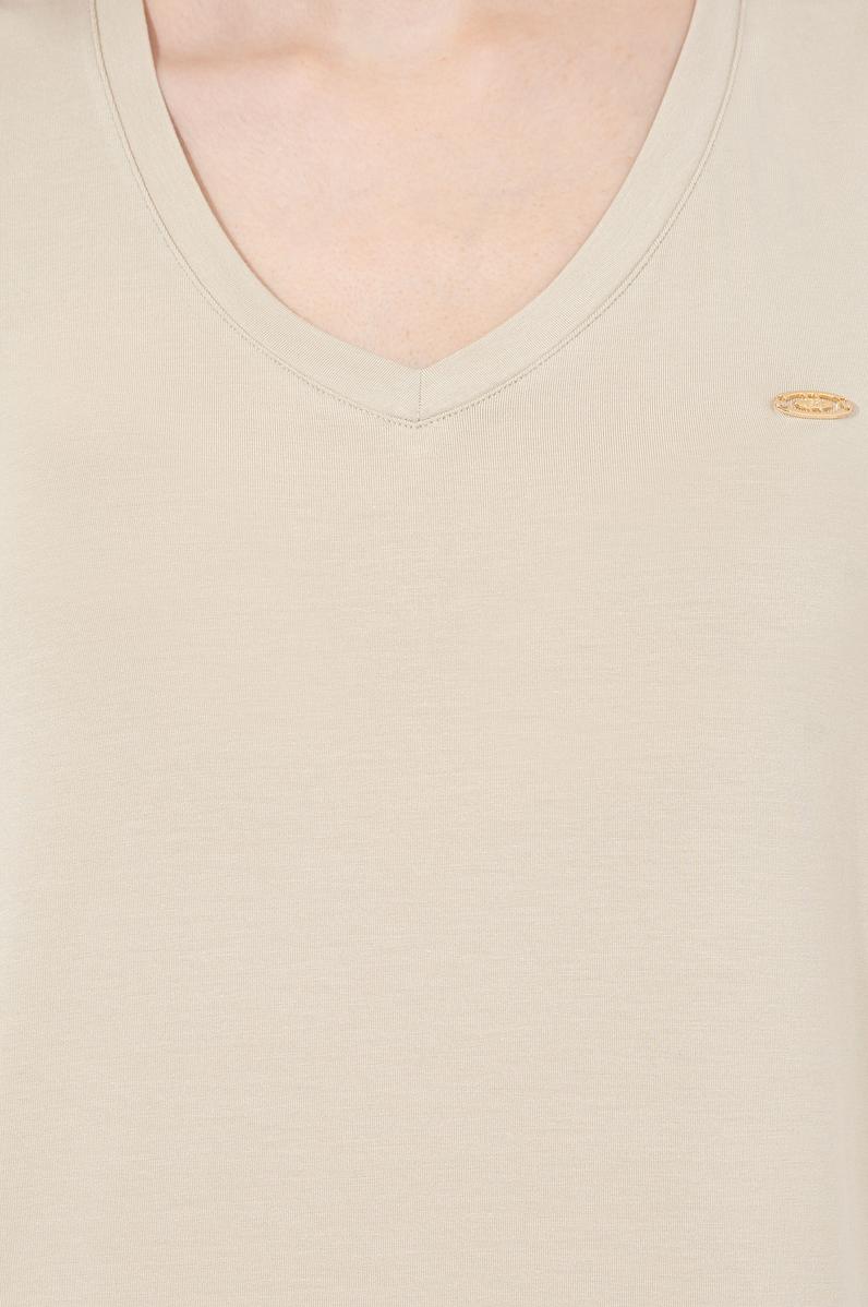 Kadın Taş V Yaka Basic Tişört