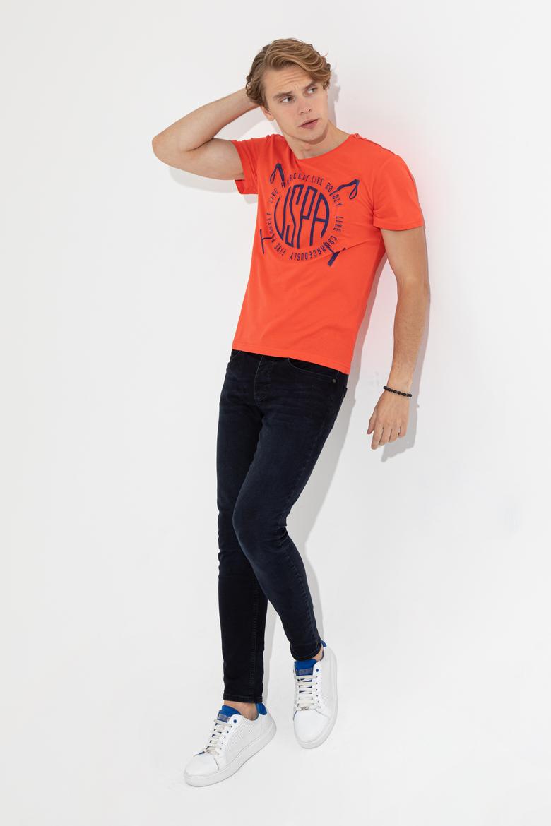 Erkek Kırmızı Bisiklet Yaka T-Shirt - 50248557016