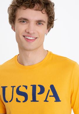 Erkek Koyu Sarı Basic Bisiklet Yaka Tişört - 50248569096