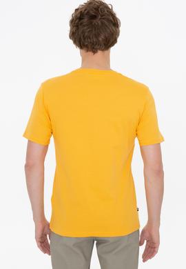 Erkek Koyu Sarı Basic Bisiklet Yaka Tişört - 50248569096
