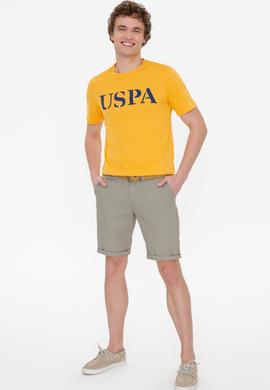 Erkek Koyu Sarı Basic Bisiklet Yaka Tişört - 50248569096