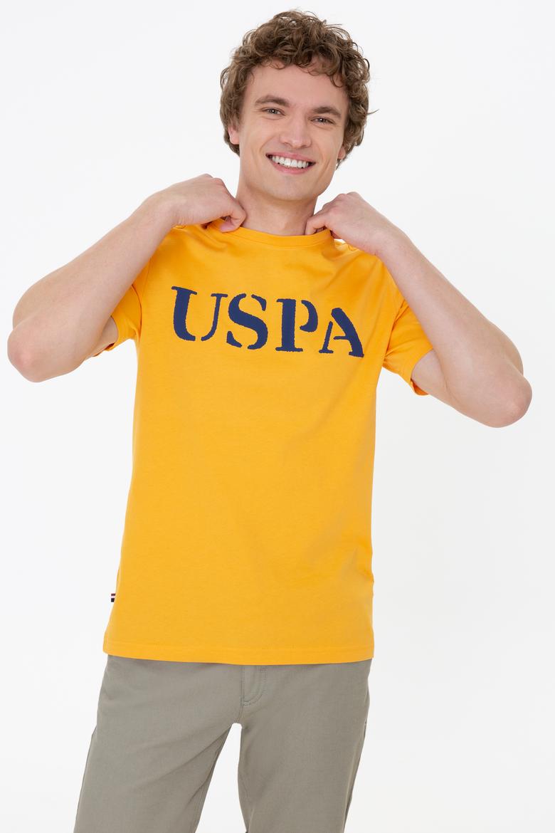 Erkek Koyu Sarı Basic Bisiklet Yaka Tişört - 50248569096