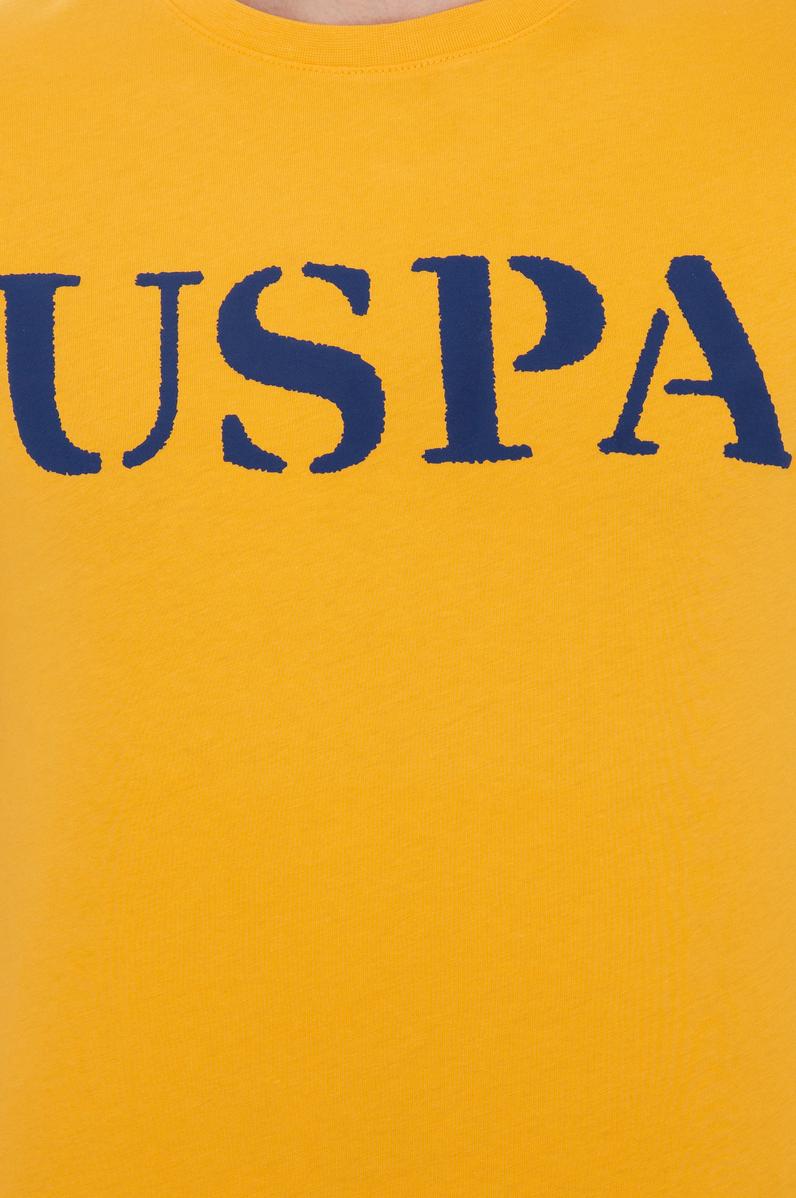 Erkek Koyu Sarı Basic Bisiklet Yaka Tişört