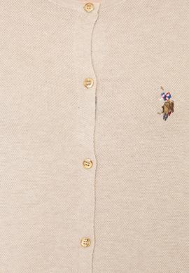 Kadın Bej Melanj Basic Triko Hırka - 50248592016