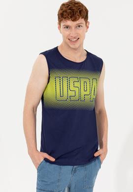 Erkek Lacivert Bisiklet Yaka T-Shirt - 50248575029