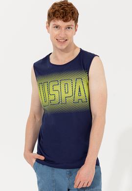 Erkek Lacivert Bisiklet Yaka T-Shirt - 50248575029