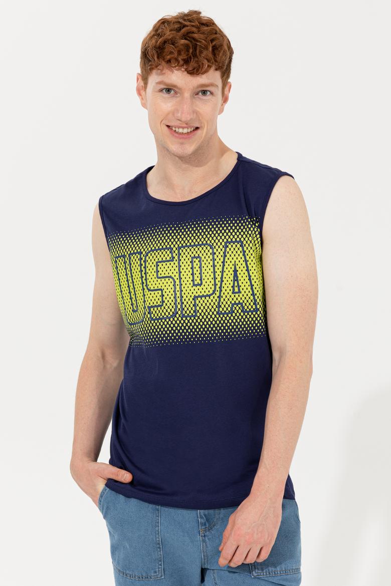 Erkek Lacivert Bisiklet Yaka T-Shirt - 50248575029