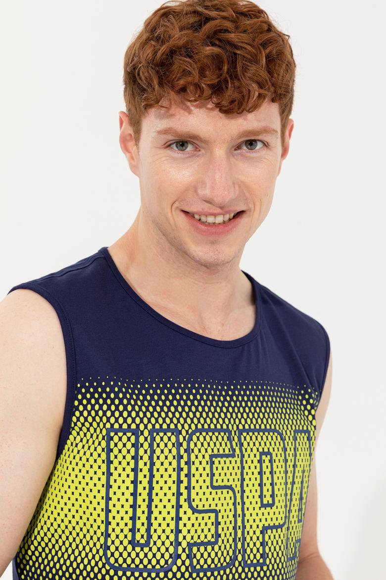 Erkek Lacivert Bisiklet Yaka T-Shirt - 50248575029