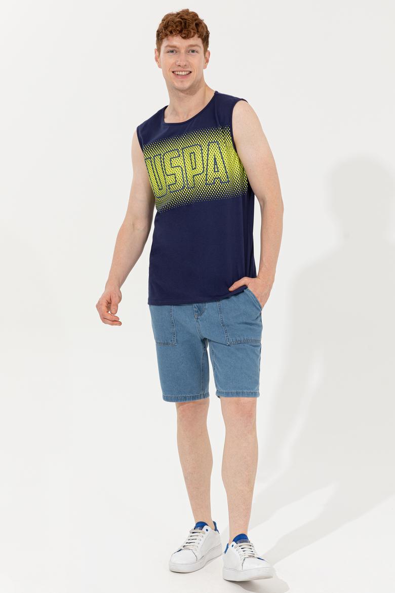 Erkek Lacivert Bisiklet Yaka T-Shirt - 50248575029