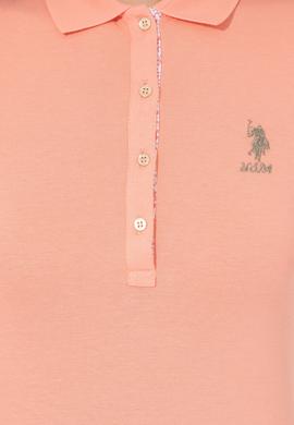 Kadın Somon Basic Polo Yaka Tişört - 50248993068