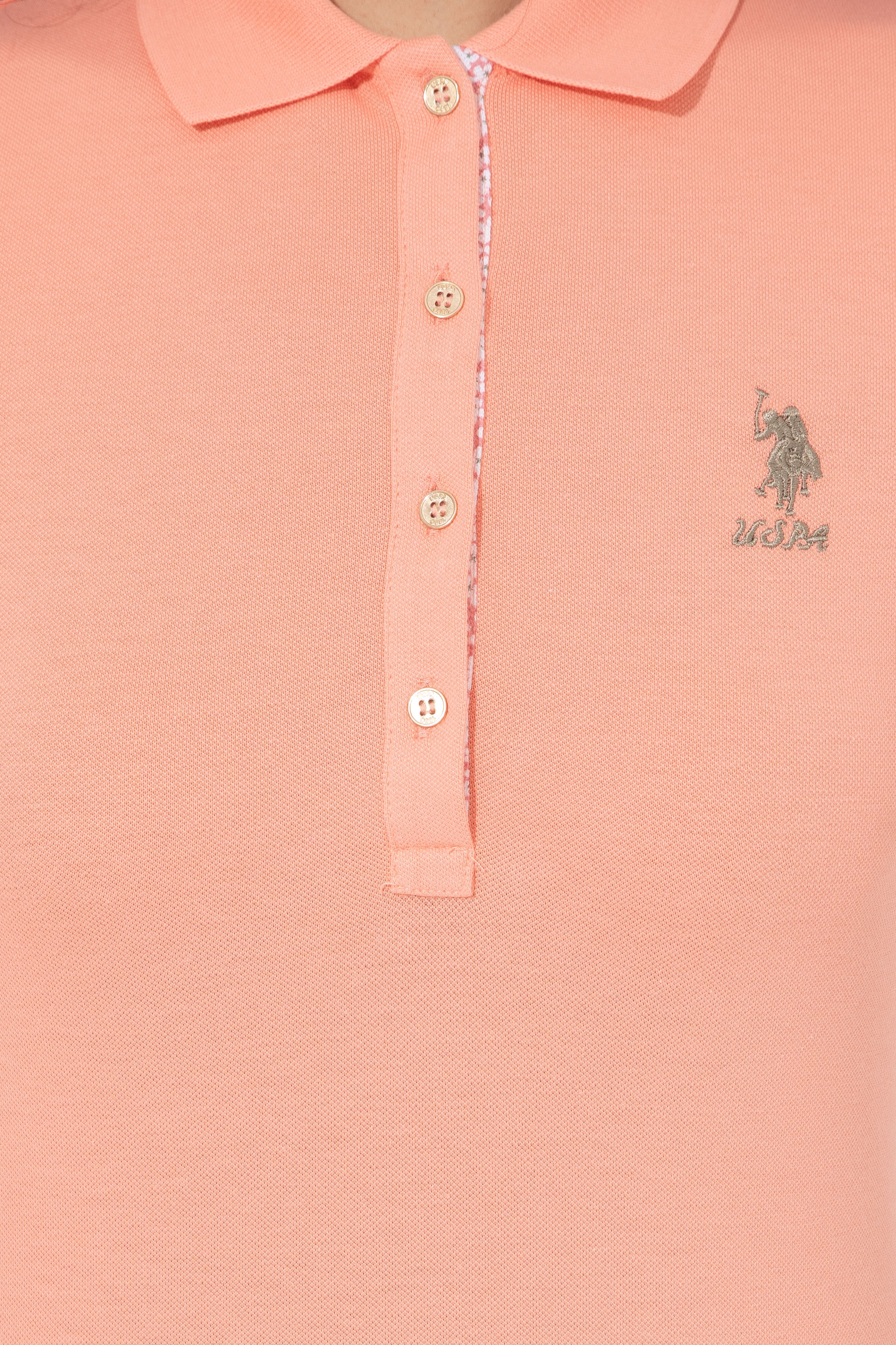 Kadın Somon Basic Polo Yaka Tişört - Image 6