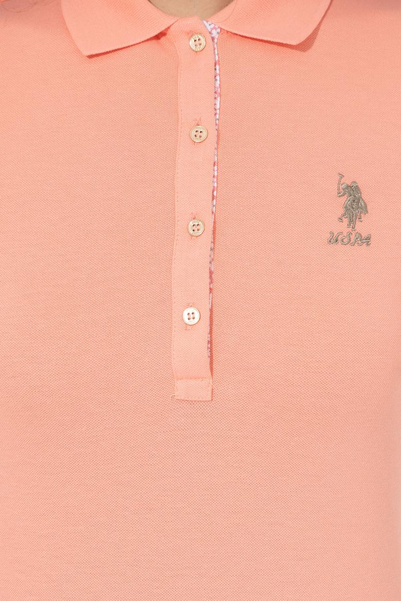 Kadın Somon Basic Polo Yaka Tişört - 50248993068