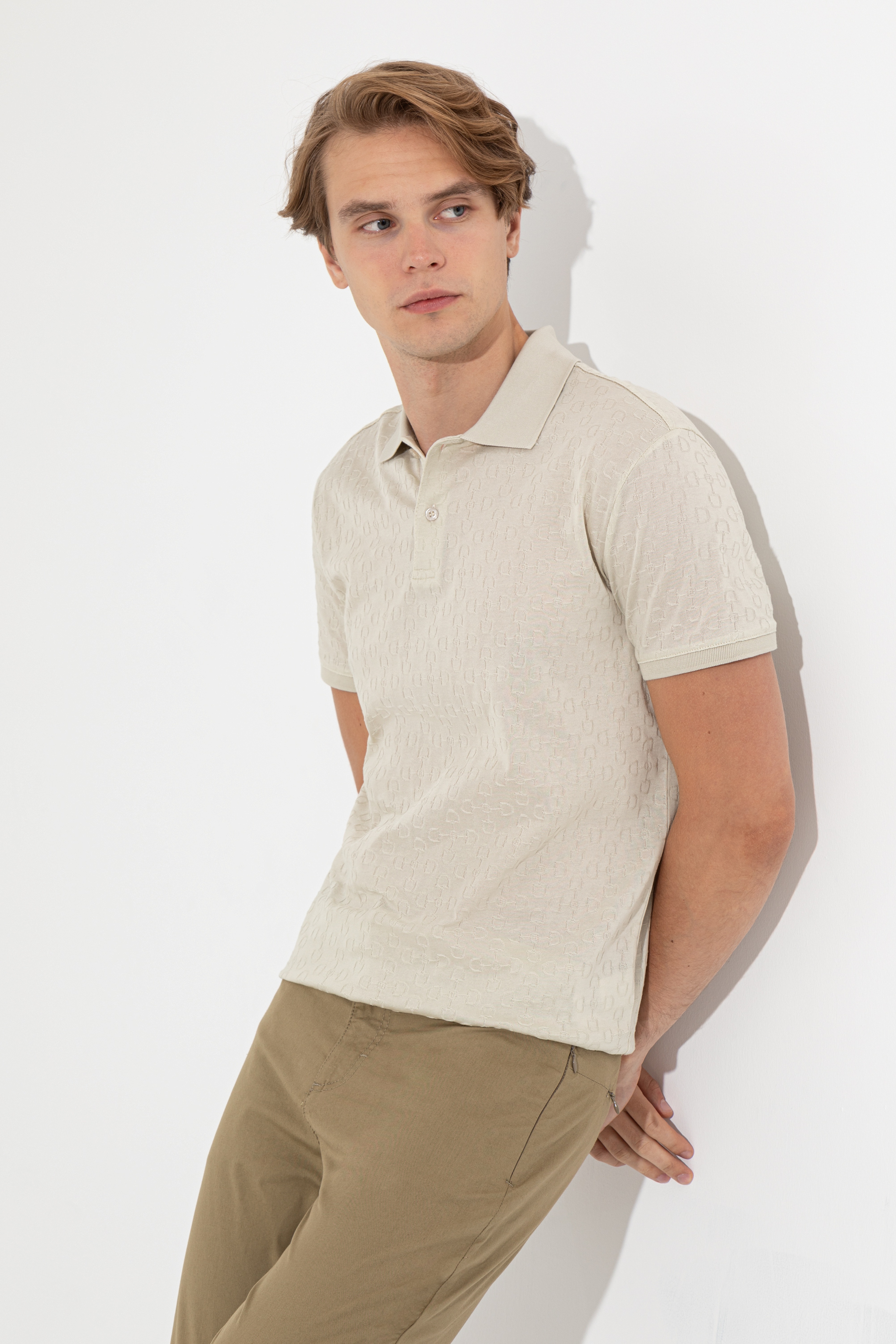 Erkek Taş Polo Yaka T-Shirt