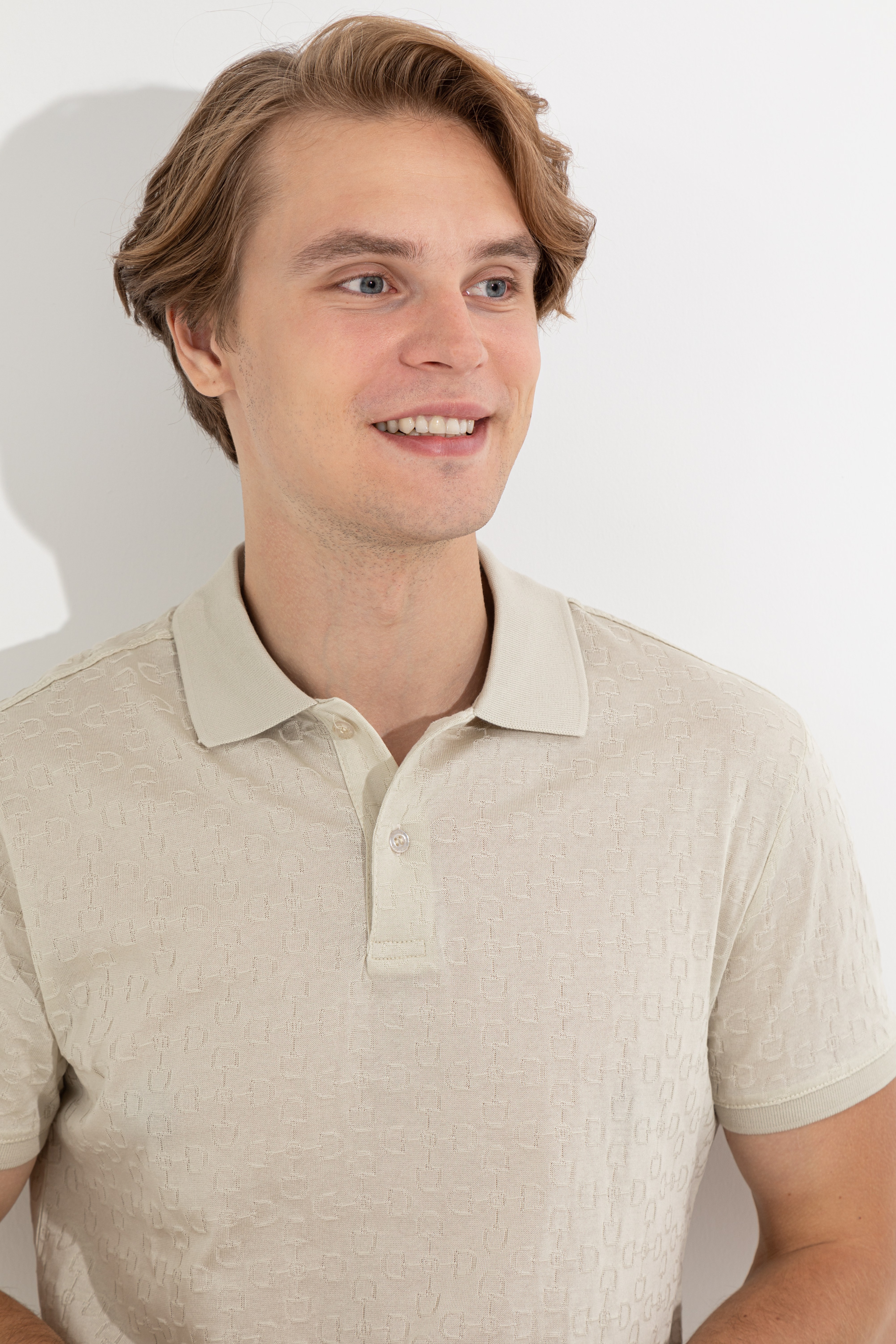 Erkek Taş Polo Yaka T-Shirt - Image 3
