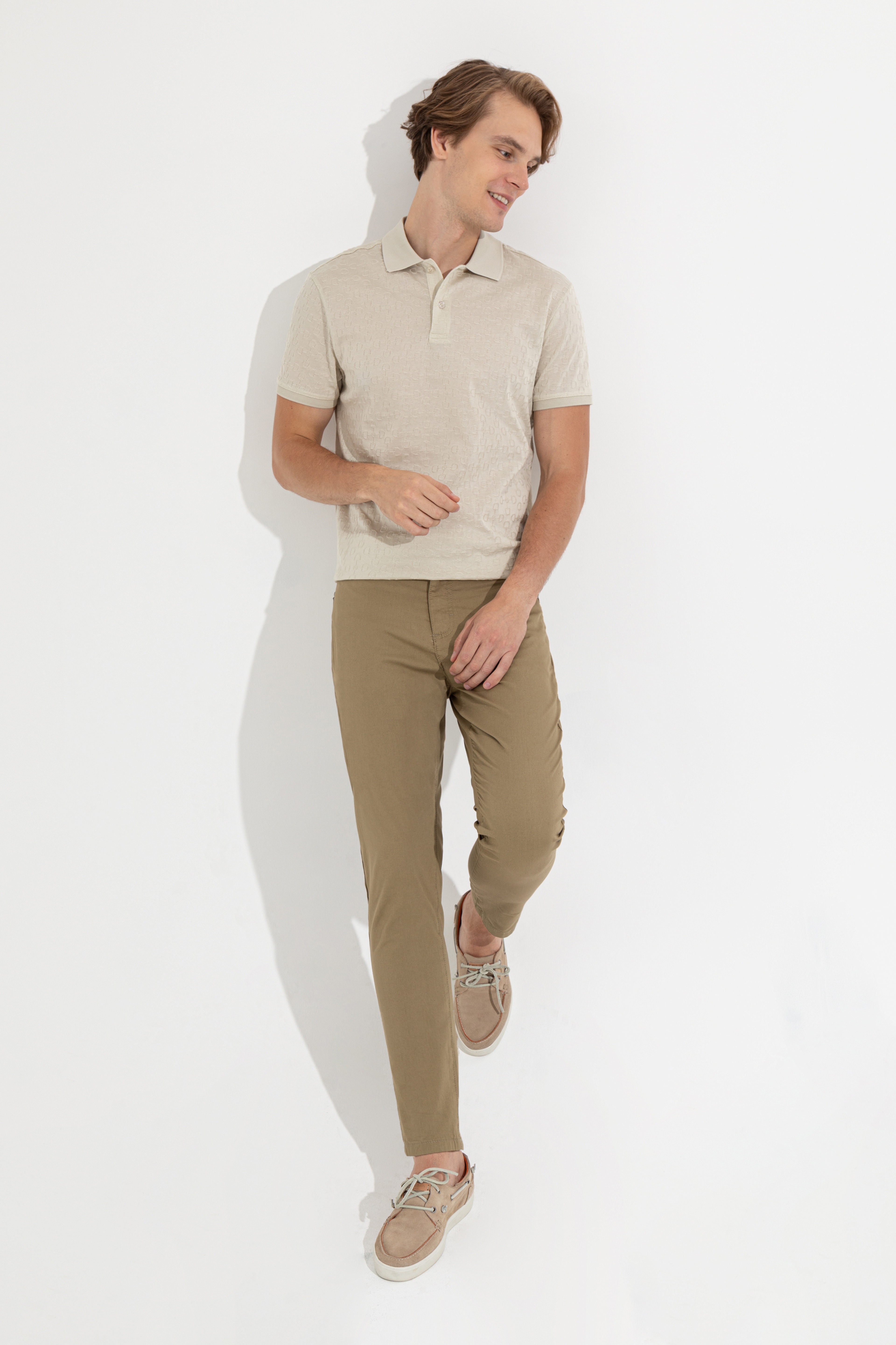 Erkek Taş Polo Yaka T-Shirt - Image 2