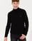 Erkek Siyah Balıkçı Yaka Basic Triko Kazak