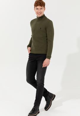 Erkek Haki Basic Kazak - 50253449056