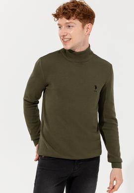 Erkek Haki Basic Kazak - 50253449056