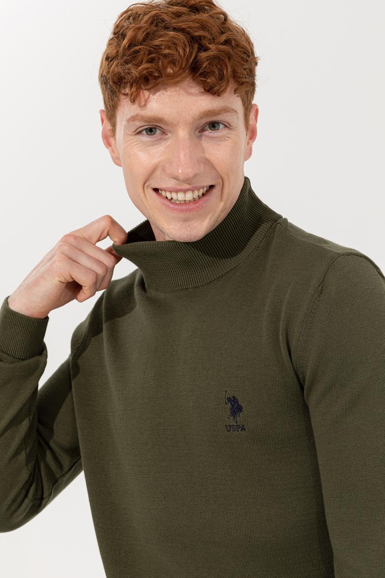 Erkek Haki Basic Kazak - 50253449056