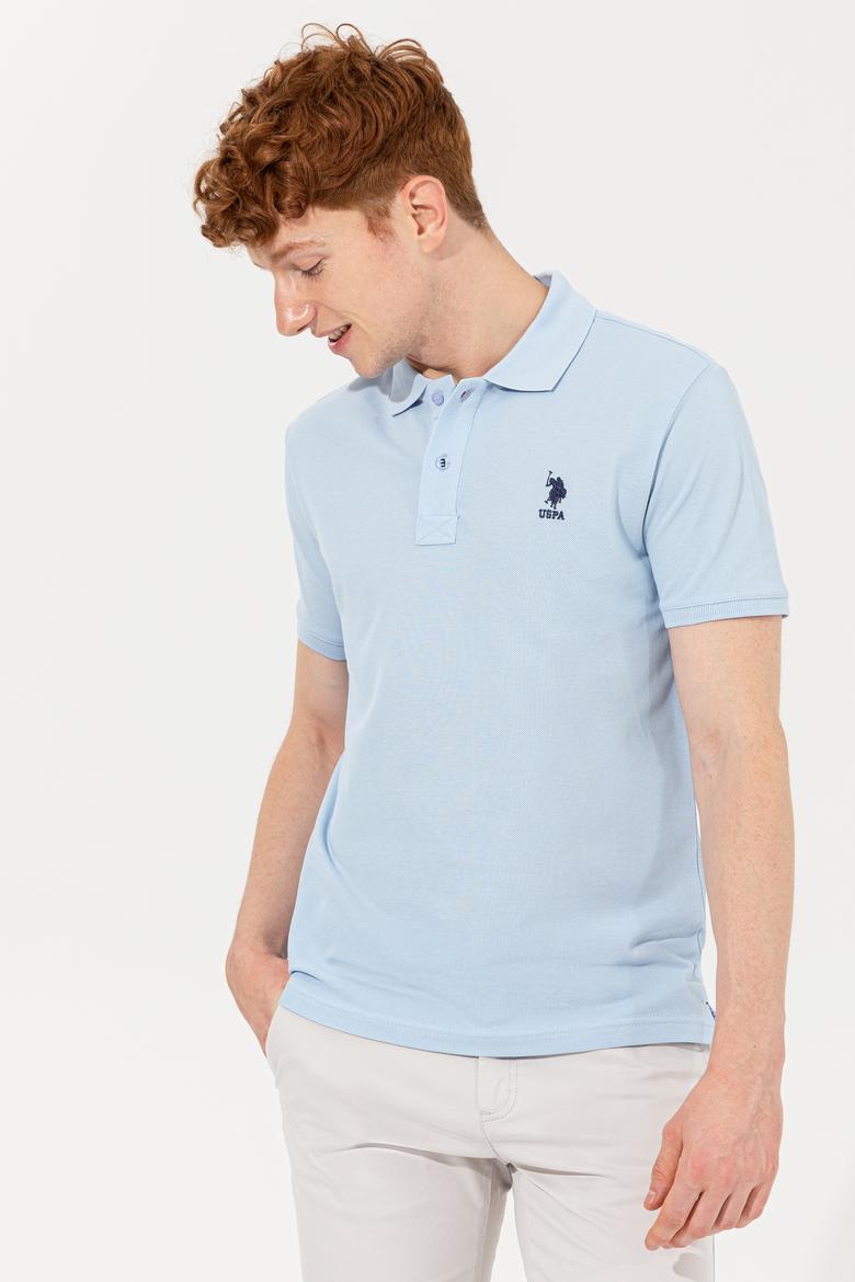Erkek Açık Mavi Polo Yaka Basic T-Shirt - 50254553007