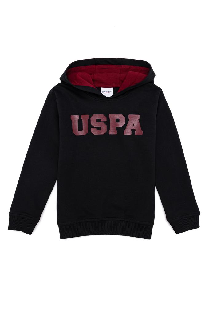 Çocuk Siyah Kapüşonlu Sweatshirt