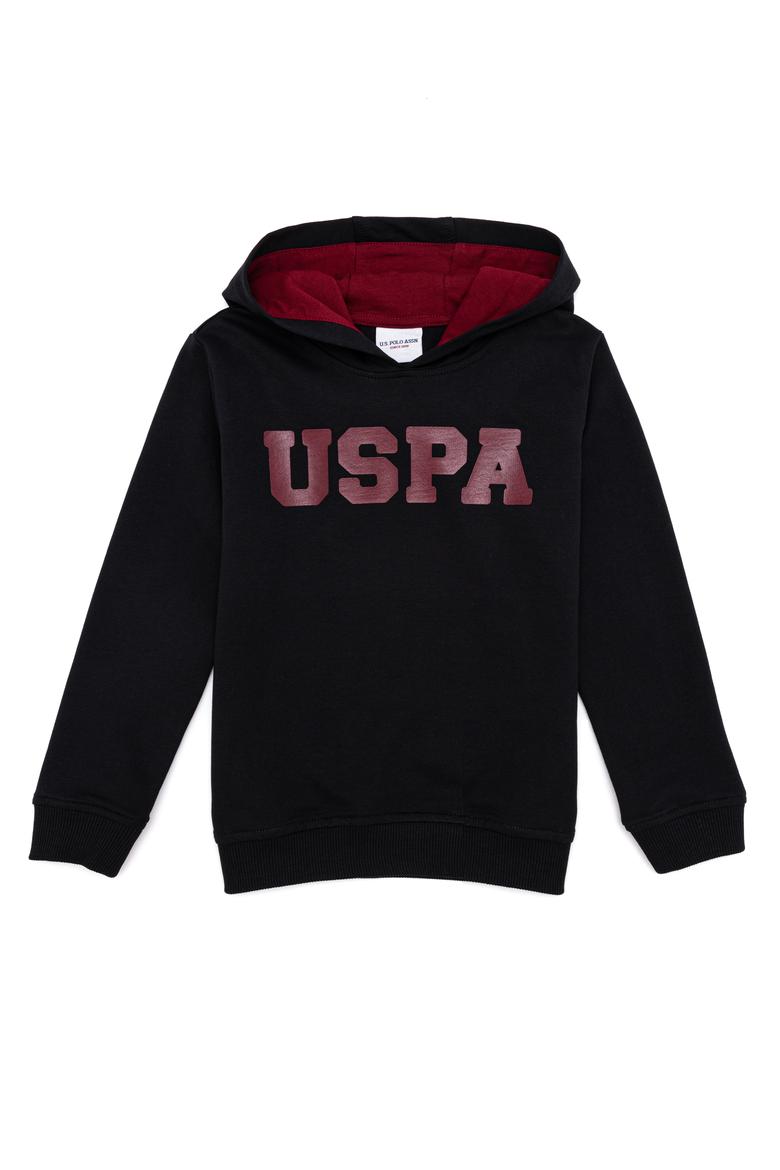 Çocuk Siyah Kapüşonlu Sweatshirt