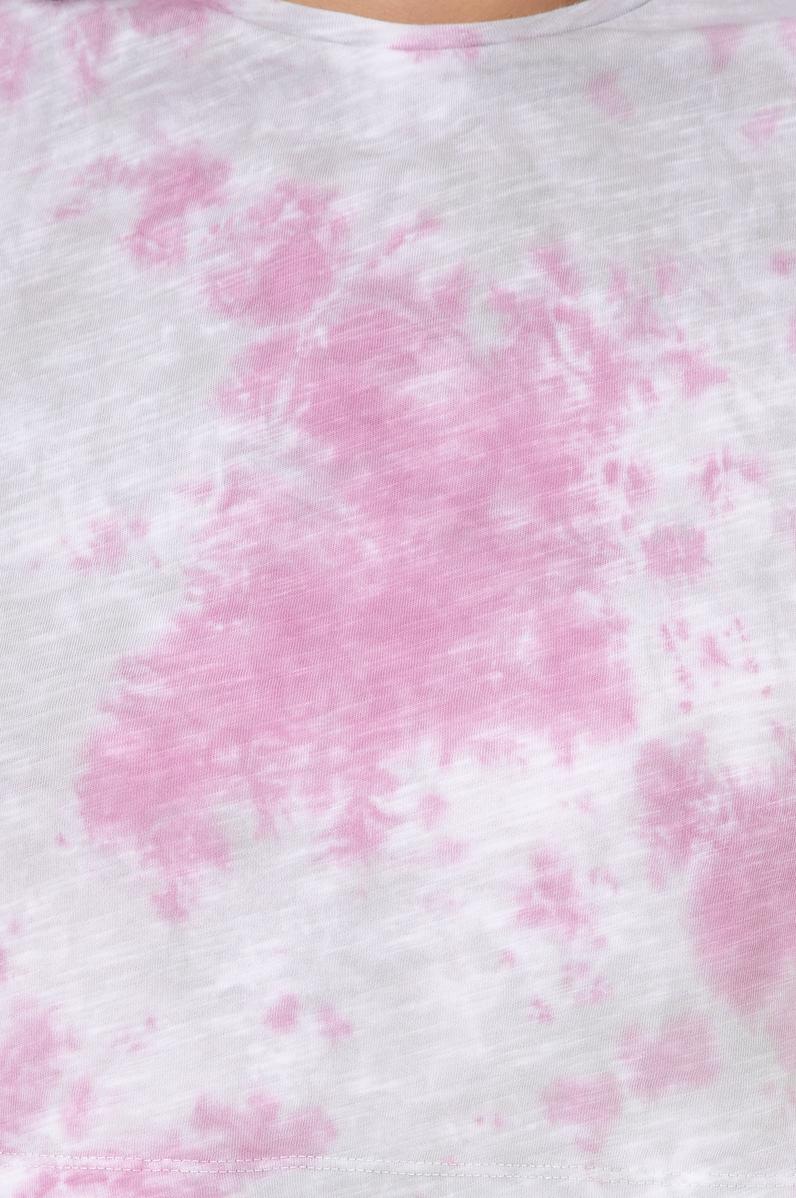 Kadın Menekşe Bisiklet Yaka Crop Tişört