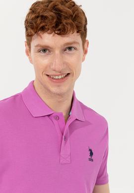 Erkek Menekşe Polo Yaka Basic T-Shirt - 50254553017