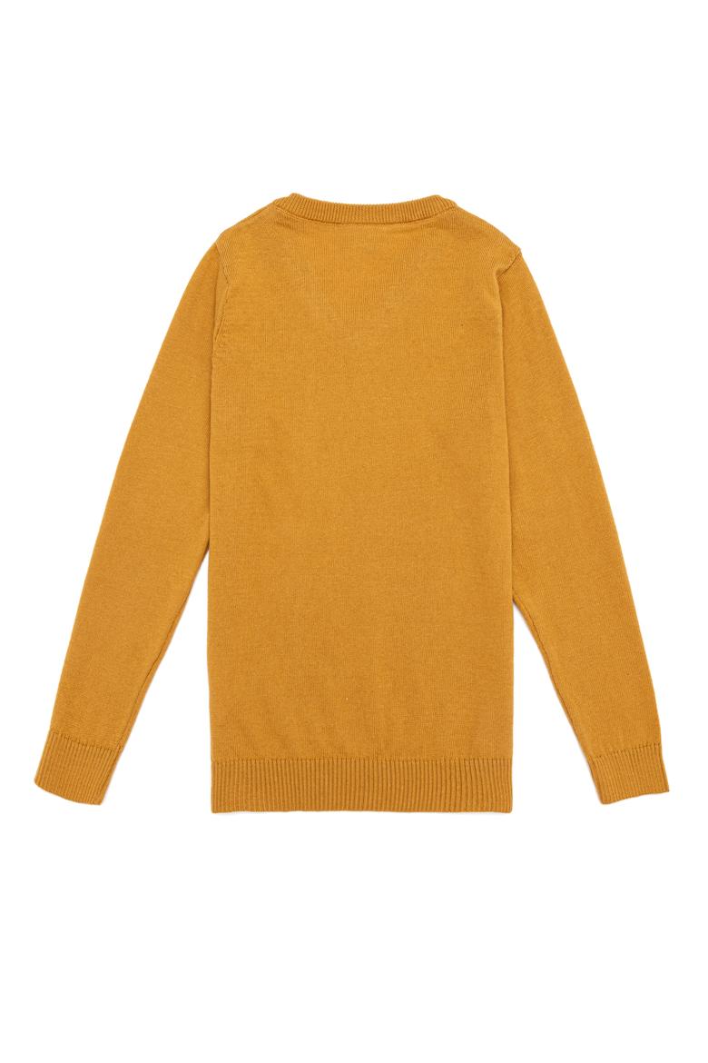 Erkek Çocuk Hardal Bisiklet Yaka Triko Kazak - 50255777034