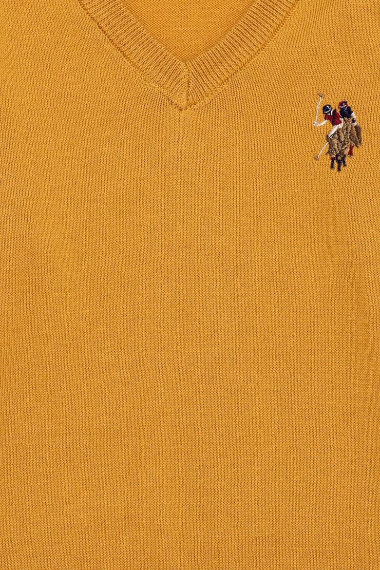 Erkek Çocuk Hardal Bisiklet Yaka Triko Kazak - 50255777034