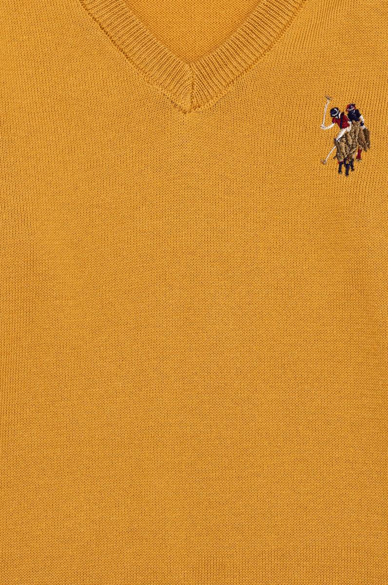 Erkek Çocuk Hardal Bisiklet Yaka Triko Kazak