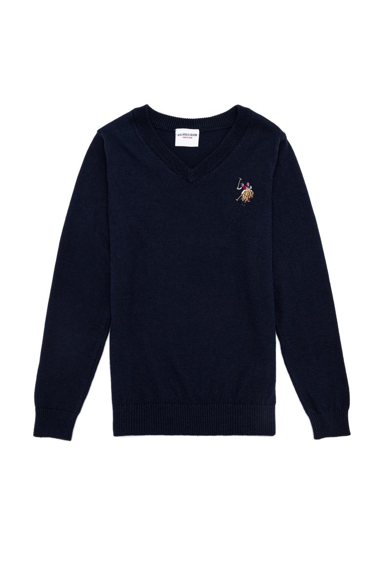 Erkek Çocuk Lacivert Bisiklet Yaka Triko Kazak