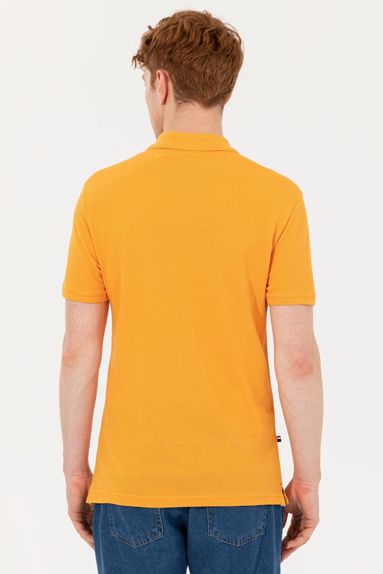 Erkek Koyu Sarı Polo Yaka Basic T-Shirt - 50254553037