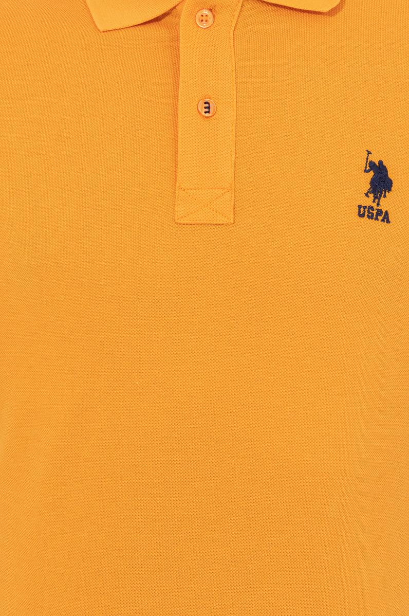 Erkek Koyu Sarı Polo Yaka Basic T-Shirt