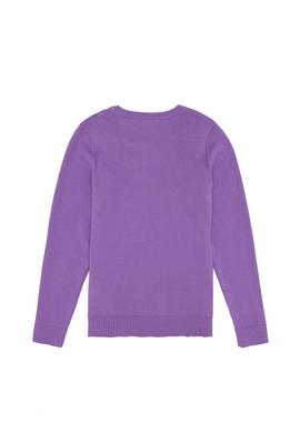 Kız Çocuk Lila Basic Bisiklet Yaka Triko Kazak - 50257310030