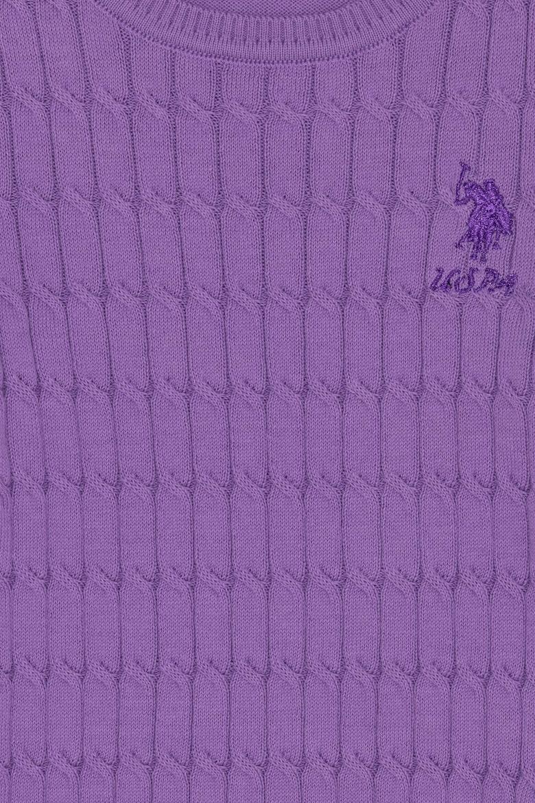 Kız Çocuk Lila Basic Bisiklet Yaka Triko Kazak - 50257310030