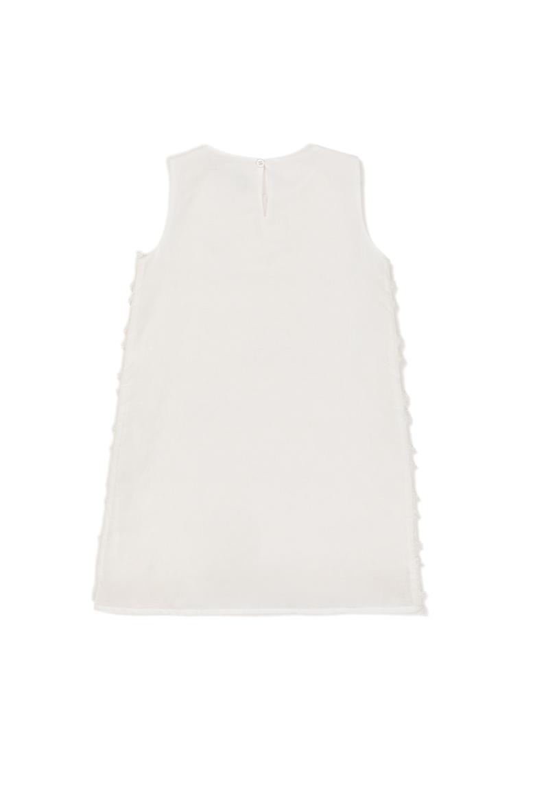 Kız Çocuk Ekru Dokuma Elbise - 50260555027