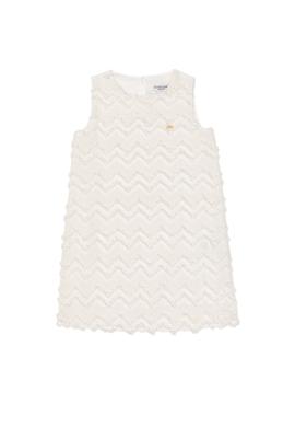 Kız Çocuk Ekru Dokuma Elbise - 50260555027