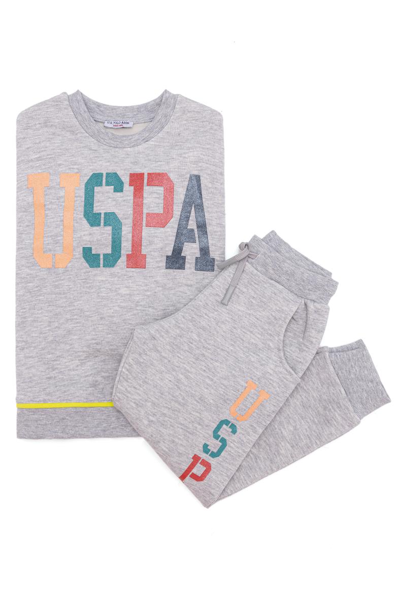 Kız Çocuk Gri Melanj Pijama Takımı