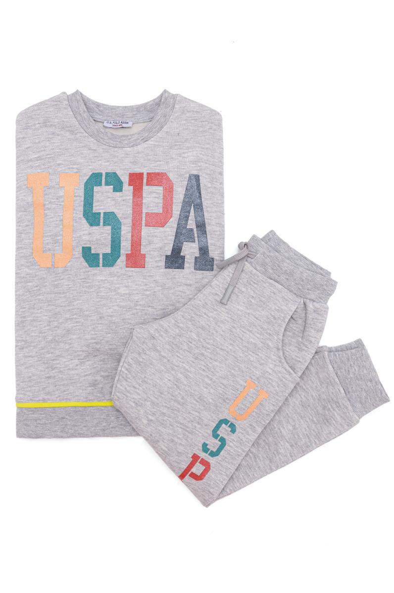 Kız Çocuk Gri Melanj Pijama Takımı